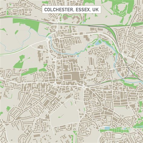 Colchester Essex Uk City Street Map Digital Art By Frank Ramspott