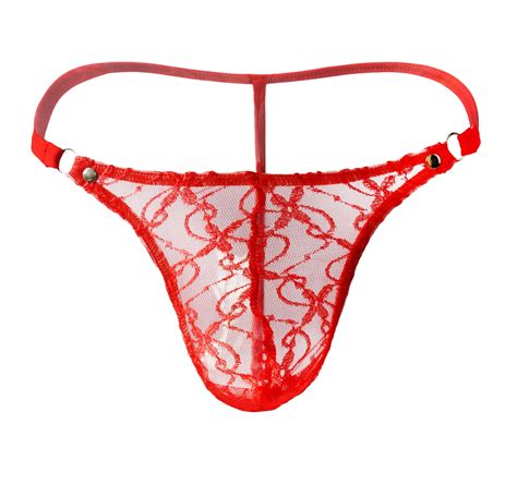 Men S Lace Mesh Pouch G String Thong T Back Lingerie Brief Panty