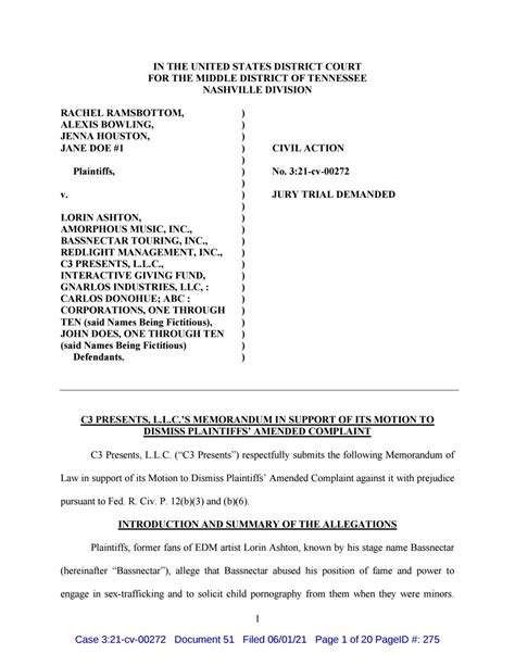 Memorandum In Support Of Motion To Dismiss For Failure To State A