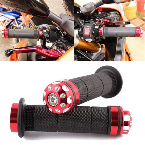 US SELLER MOTORCYCLE ALUMINUM RUBBER GEL HAND GRIPS FOR 7 8 HANDLEBAR