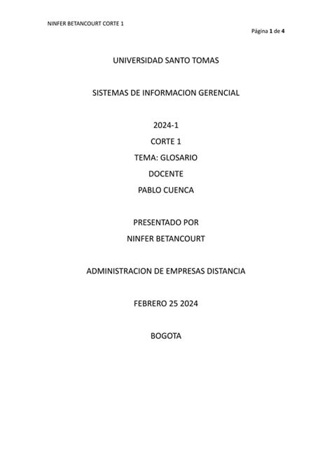 Glosario Corte Administracion De Empresas Pdf Descarga Gratuita