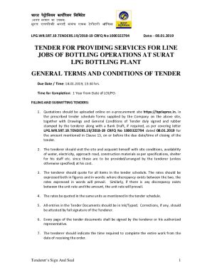 Fillable Online TENDER FOR PROVIDING SERVICES FOR LINE Fax Email Print