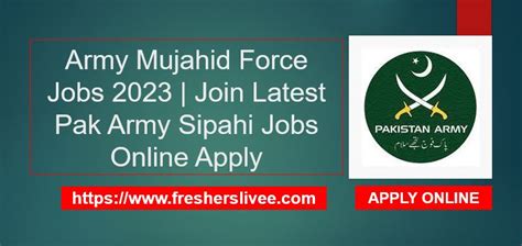 Army Mujahid Force Jobs 2023 Join Latest Pak Army Sipahi Jobs Online