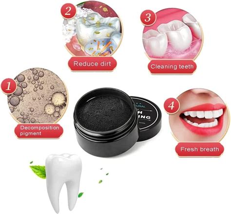 Natural Activated Charcoal Teeth Whitening Powder Set With Bamboo Brush