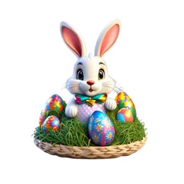 D Easter Bunny With Eggs Easter Ester Egg Easter Bunny Png