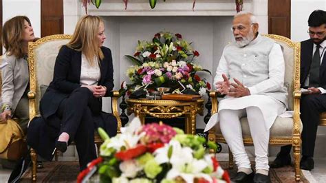 Italy Pm Narendra Modi Holds Talks With Italian Counterpart Giorgia