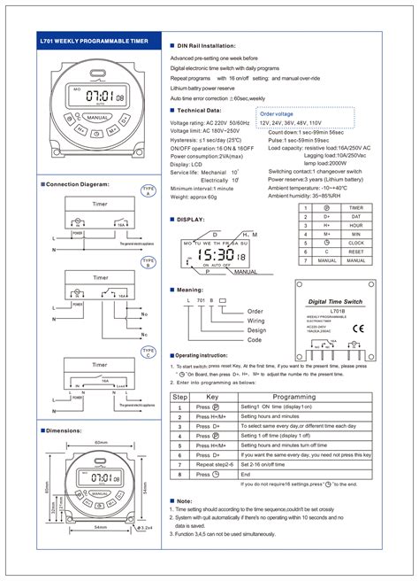 Timer Switch Digital Programmable Control Time Relay L V V V