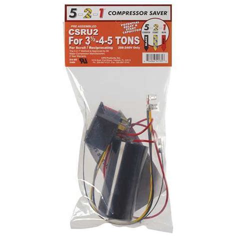 5 2 1 Compressor Saver Hard Start Kit Potential Relay Start Capacitor