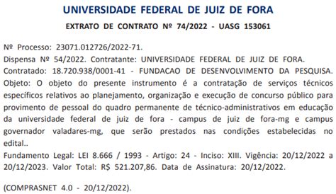 Concurso Ufjf Extrato Divulgado Edital A Qualquer Momento