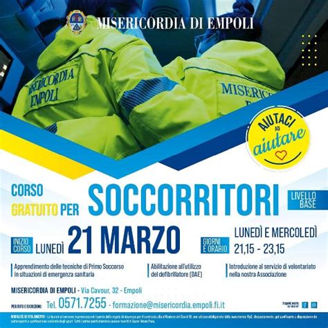 Misericordia Di Empoli Corso Gratuito Per Soccorritori Gonews It