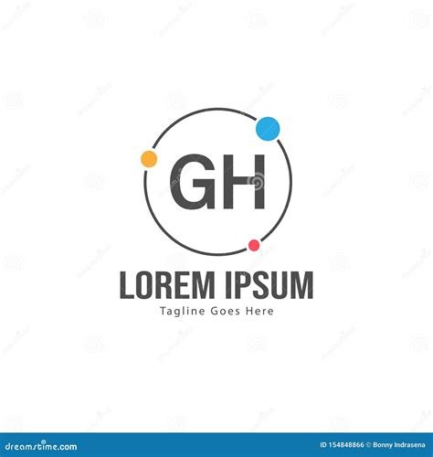 Initial Gh Logo Template With Modern Frame Minimalist Gh Letter Logo