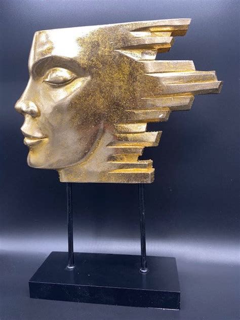 Face of Man Art Sculpture Golden Man Face Sculpture Decor - Etsy