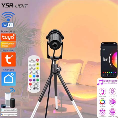 Dc V Usb Tuya Wifi Led Sunset Lamp Key Remote Control Rgb Color