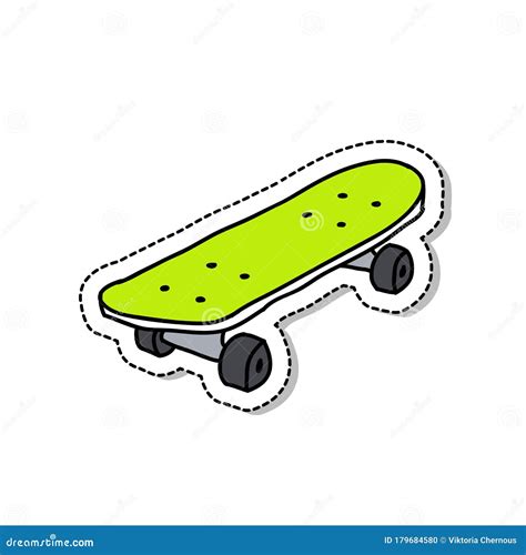 Skateboard Doodle Icon Stock Illustration Illustration Of Freestyle 179684580