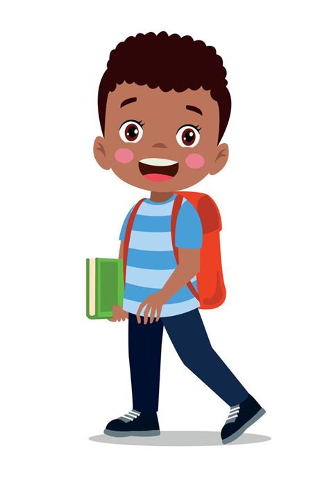 student walking to school with school bag 16059300 Vector Art at Vecteezy