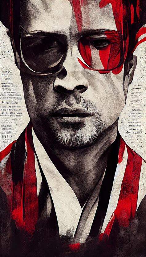 Tyler Durden - Brad Pitt Mixed Media by Sampad Art | Fine Art America