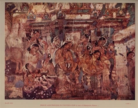 Ajanta Caves Paintings ... Print From 1956. - Etsy