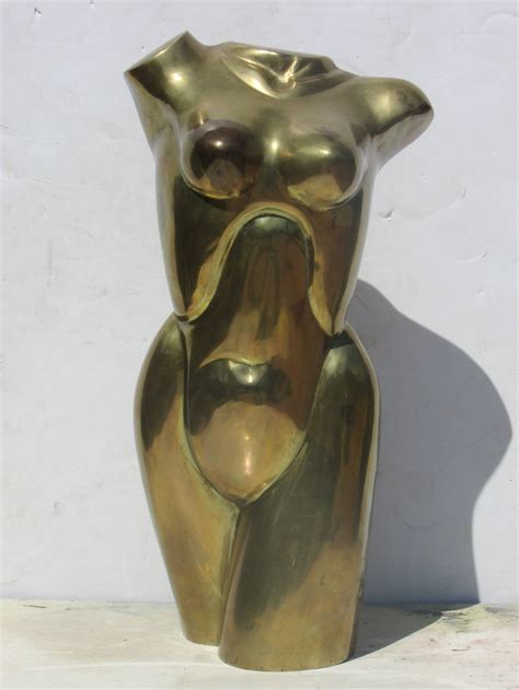 Large Brass Nude Female Torso Sculpture At 1stDibs