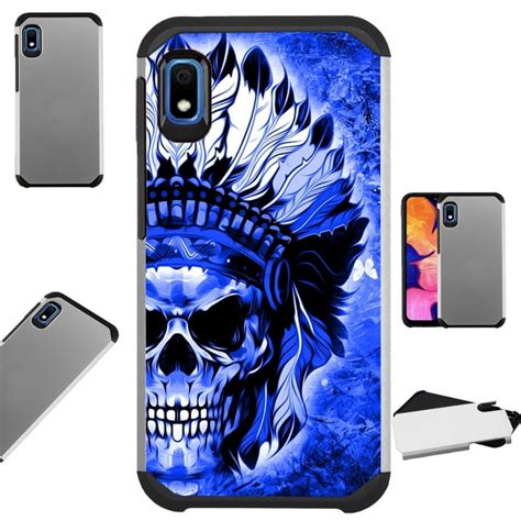 Compatible Samsung Galaxy A10e Case Hybrid Tpu Fusion Phone Cover Blue Skull Chief