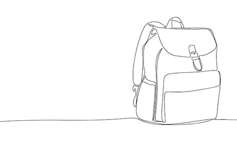 Premium Vector Backpack One Line Continuous Line Art Concept