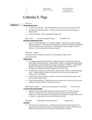 Catherine Page Resume 2010 PDF