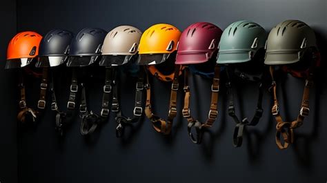 Premium AI Image | Various safety construction helmets