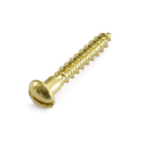 Wood Screw Round Head Brass 4 X 25mm 10 Pack Homebase