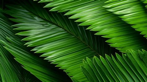 Vibrant Nature A Tropical Palm Leaf S Abstract Green Leaves Texture