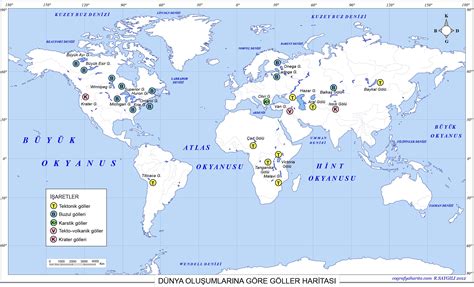 dünya haritası okyanuslar göller akarsular körfezler barajlar örnek bir
