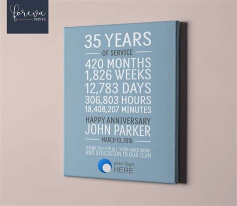 35 Year Work Anniversary Print Employee T 35 Years Of Etsy