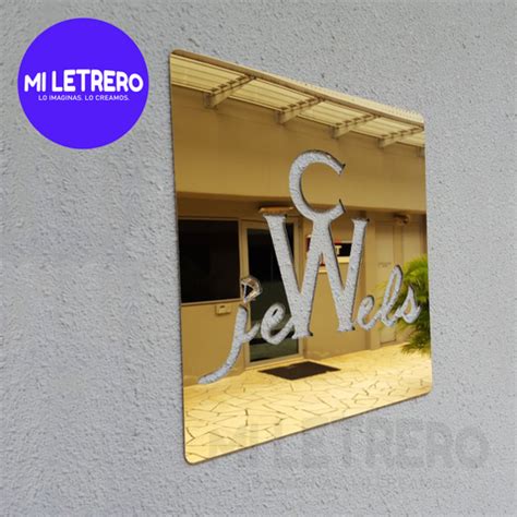 Letrero en Placas Acrílico Dorado Espejo para Logotipos de discotecas