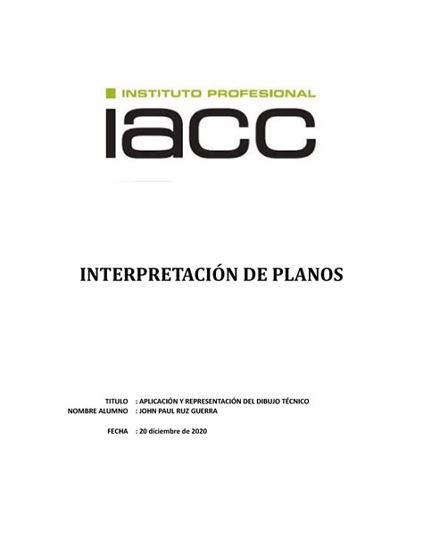 Interpretacion De Planos Control 1 InterpretaciÓn De Planos Titulo