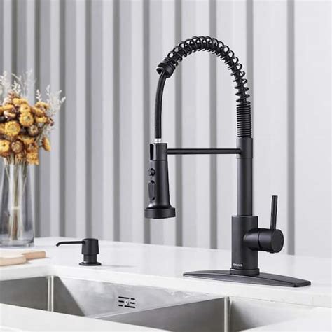 Forious Single Spring Handle Kitchen Faucet With Pull Down Sprayer Kitchen Sink Faucet With Deck