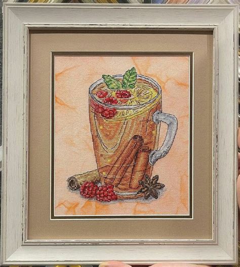 Cross Stitch Pattern Tea With Raspberries And Etsy