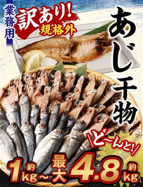 【楽天市場】【ふるさと納税】＜選べる＞訳あり 規格外 業務用 あじ干物 1kg 15kg 19kg 3kg 48kg 鯵 アジ 魚 干物