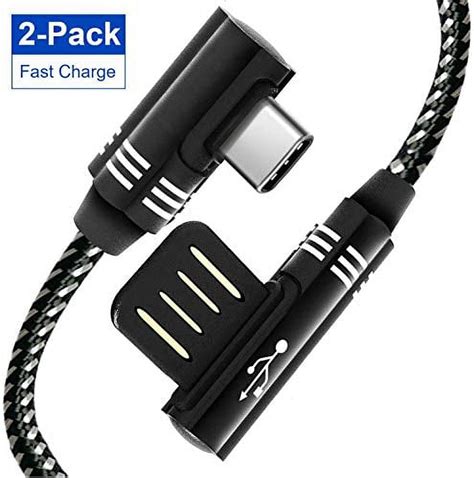 Epacks Chargers Usb C Charge Cables 90 Degree Right Angle Nylon Braided Durable Amor Usb A To