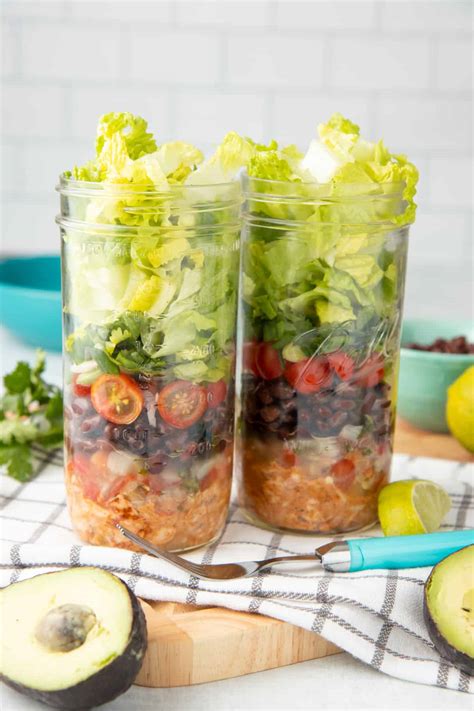 Chicken Taco Salad In A Jar Mason Jar Salad Wholefully