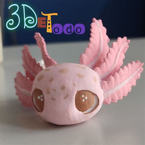 Archivo 3D HERMOSO AXOLOTL FLEXI ARTICULADO CUTE KAWAII Y TIERNO