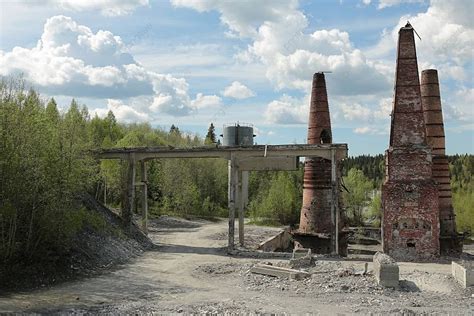 Old Abandoned Marble Factory In Ruskeala Background Vintage Old
