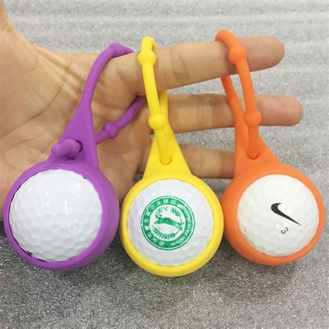 Colorful Silicone Golf Ball Holder With Aluminum Hook For Two Golf Ball