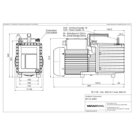 VACUUBRAND RZ 2 5 Rotary Vane Pump Package High Performance Compact