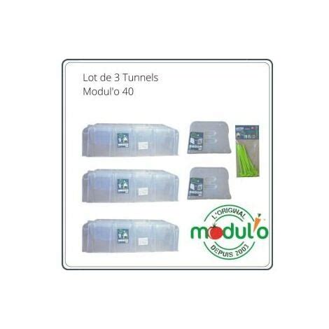 Modulo Lot De 3 Tunnels Modul O 40 105x39x30cm 1 Jeu De 2 Embouts