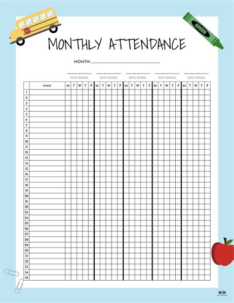 Attendance Sheets Free Printables Printabulls Attendance Sheet