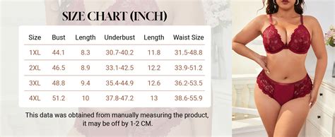 MakeMeChic Women S Plus Size Bra And Panty Sets Lace 2 Piece Lingerie Sets Black 1XL Amazon