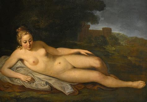 Reclining Female Nude In A Landscape Painting By Venetian School Pixels