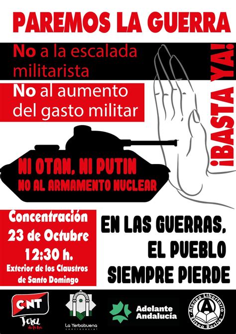 23 de octubre Paremos la guerra Concentración en Jerez