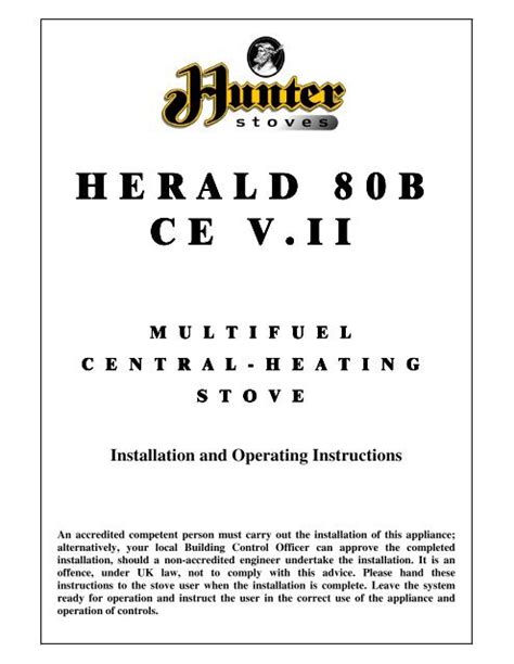 Installation Instructions - Hunter Stoves