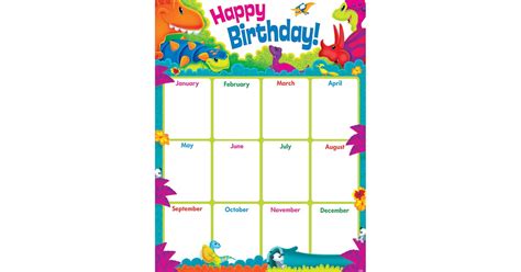 Birthday Dino Mite Pals Learning Chart T 38484 Trend Enterprises Inc