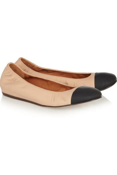 Lanvin Two Tone Leather Ballet Flats Net A Portercom