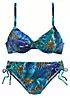 LASCANA Underwired Tropical Print Bikini Set With Adjustable Straps